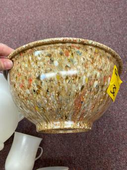 Vintage Koolaid cups and pitcher, Texas ware bowl