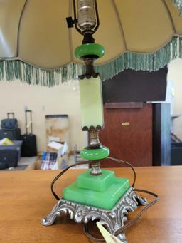 Green onyx art deco table lamp