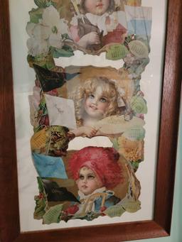 Nice Oak Framed Currier and Ives Style 1905 Calender