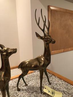 Brass deer statues