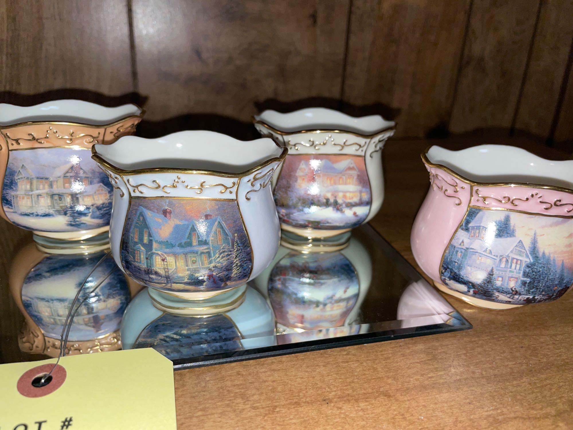 Thomas Kinkade Tea Light Holder Set