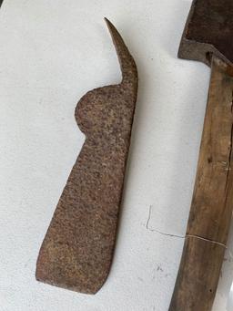 Early broad axe and fireman's axe head