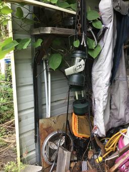 Contents of Carport incl. Lanterns, Tools, Chargers, appliances, Bike & Misc.