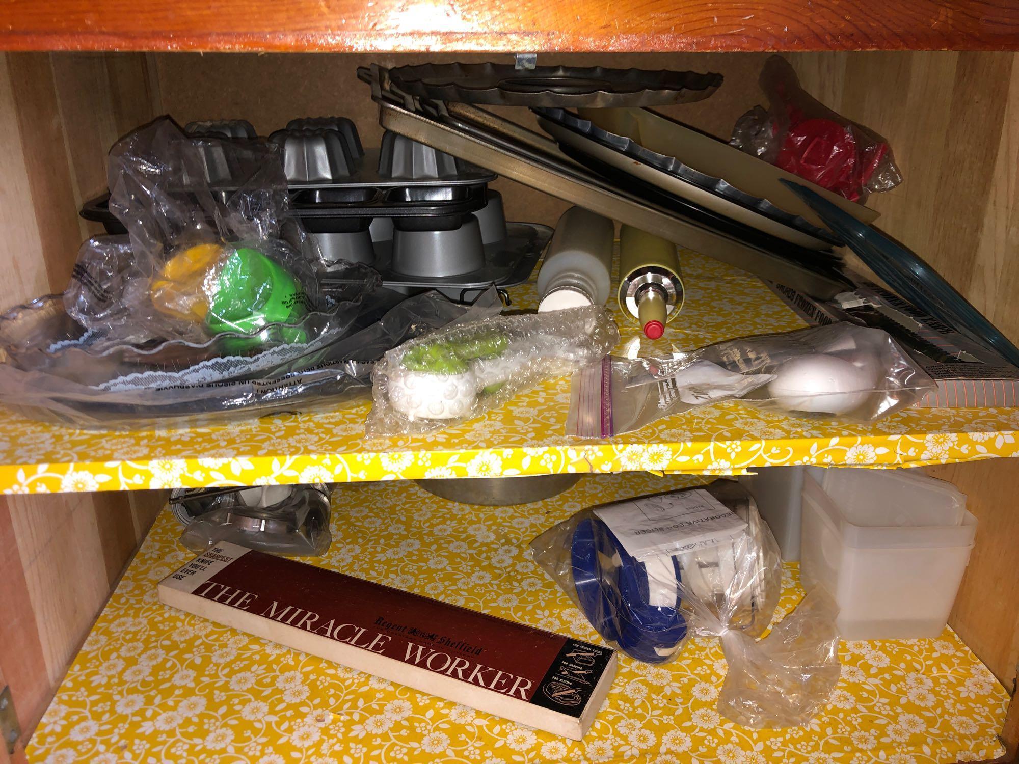 Tupperware, Baking Items, Contents of Bottom Cabinets