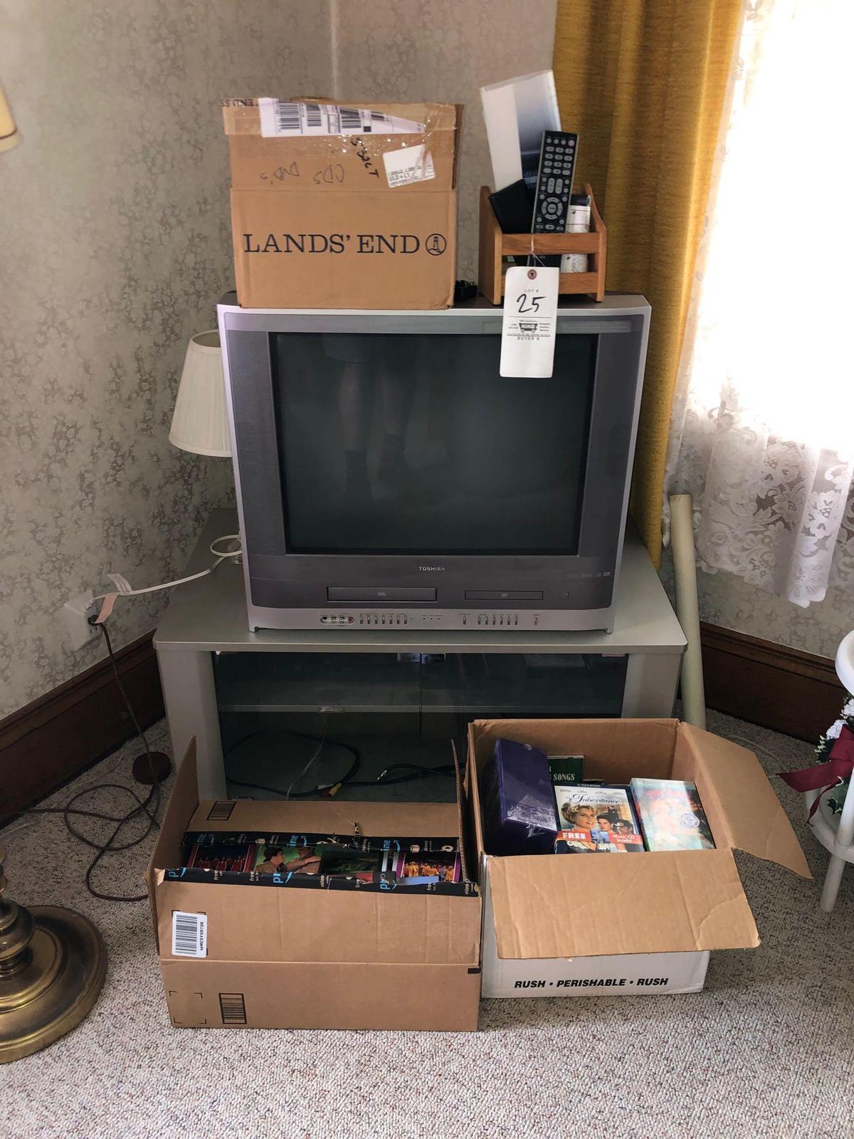 Toshiba DVD / VHS TV with Stand, DVDS, VHS