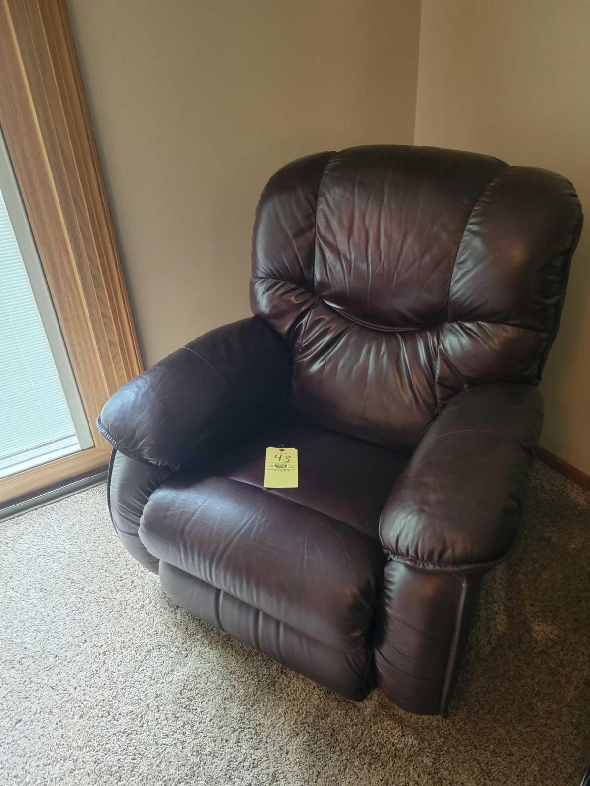 La-Z-Boy leather recliner, has scratches to finish