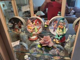 4 wonders of childhood plates, davar and enesco clowns, italian capodimonte flower