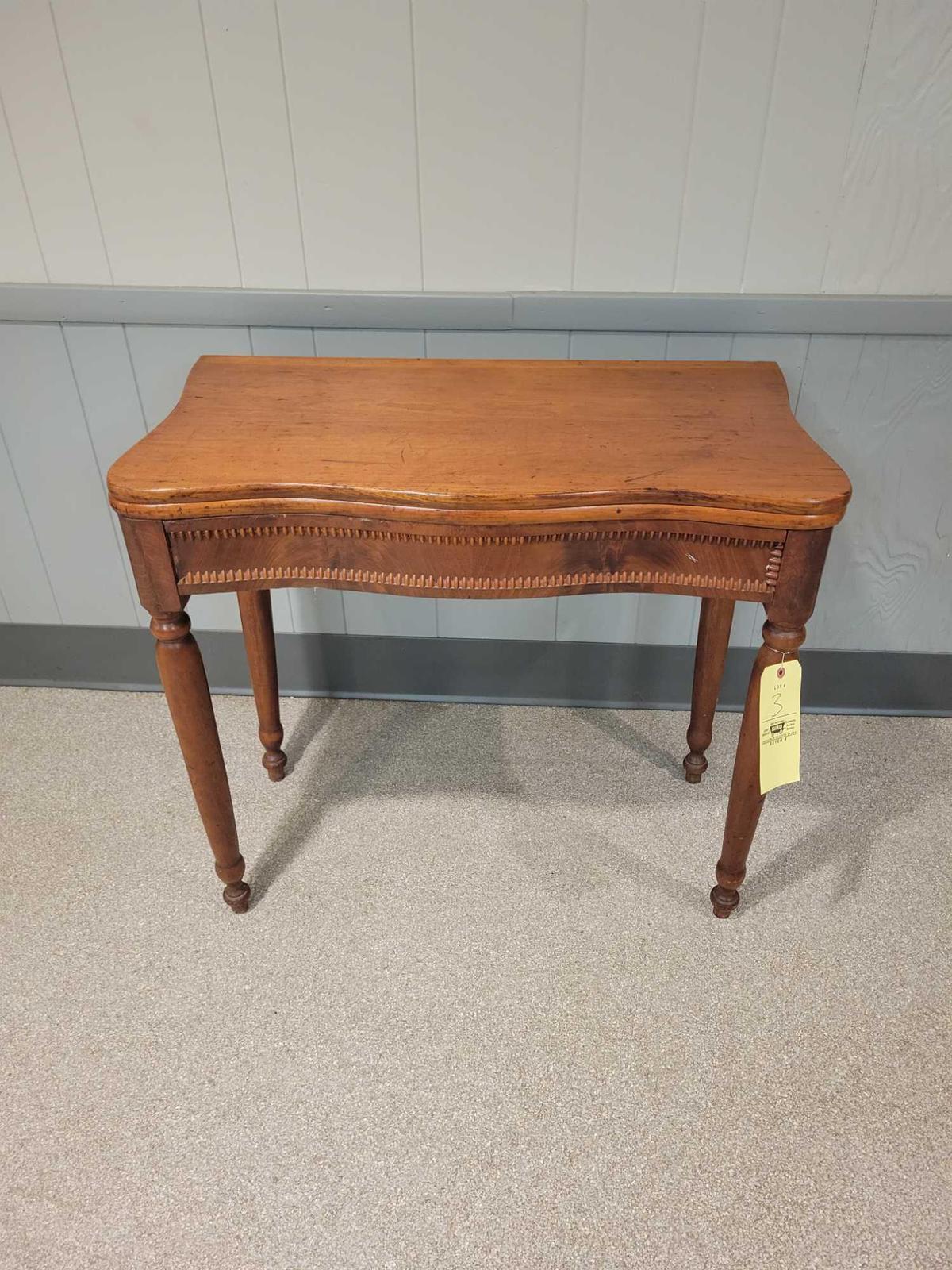 Cherry game table, 34 x 35 with top down