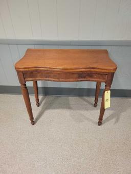 Cherry game table, 34 x 35 with top down