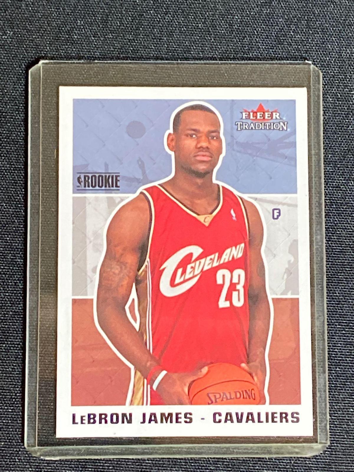 2003 Fleer Tradition #261 LeBron James rookie card.