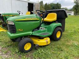 John Deere LT155 Riding Mower, 38 inch deck & bagger