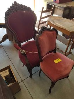 2 victorian chairs