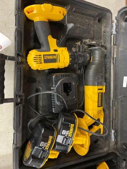 DeWalt 18volt sawsall and cordless drill. 2 batteries.