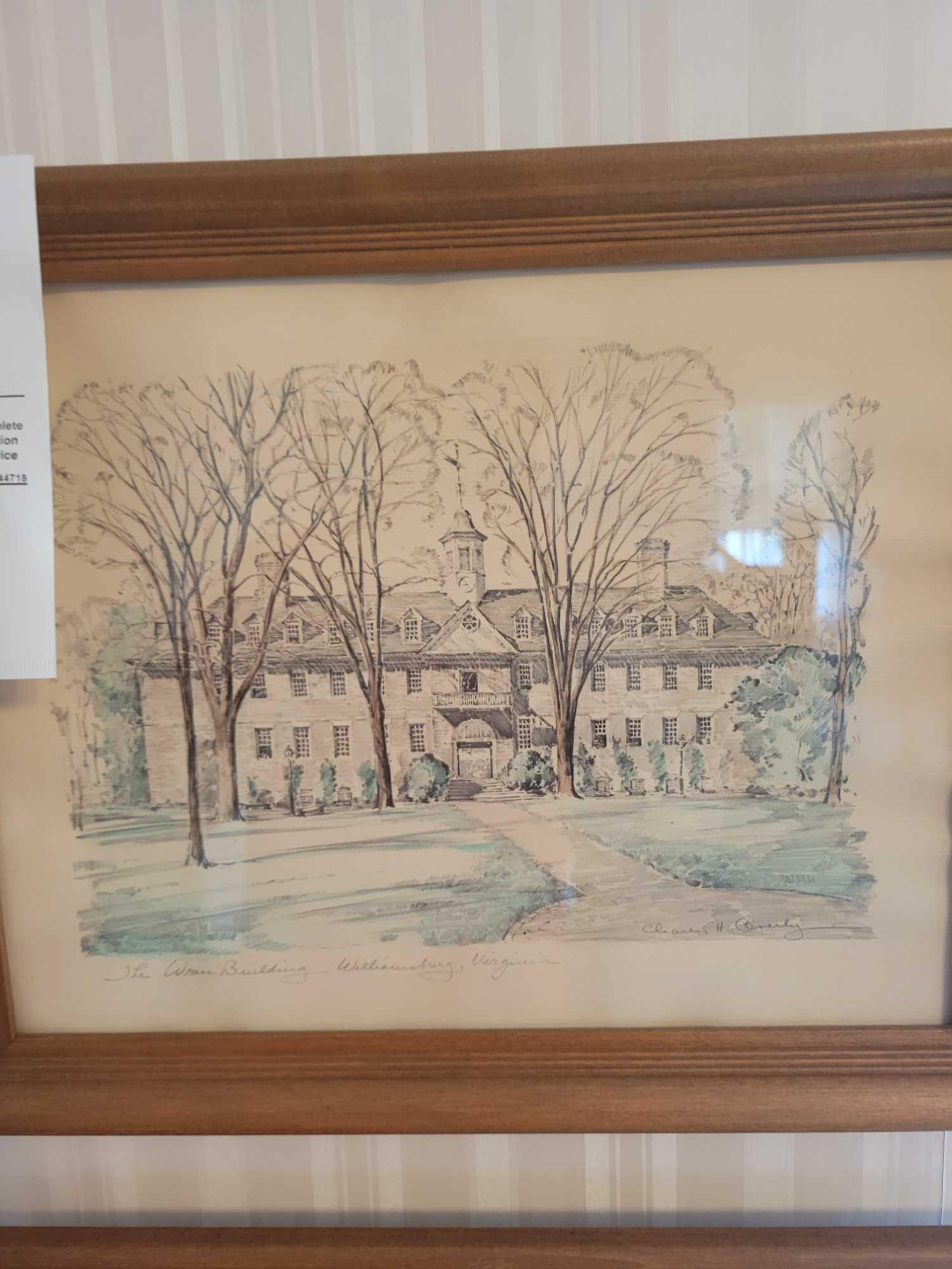 Charles Overly Set of 4 watercolors of Williamsburg Virginia