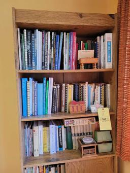 Pressed board shelf with contents