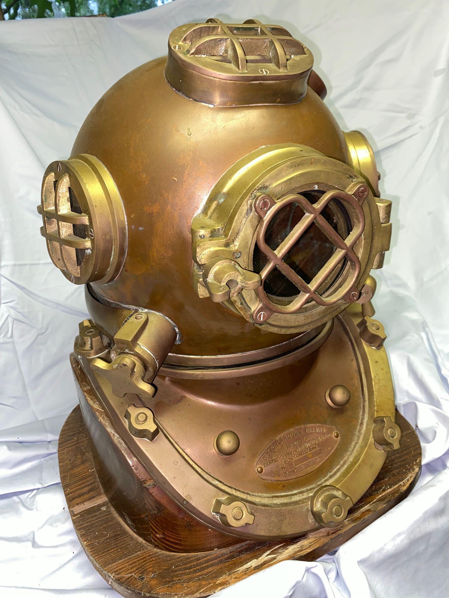 US Navy brass diving helmet