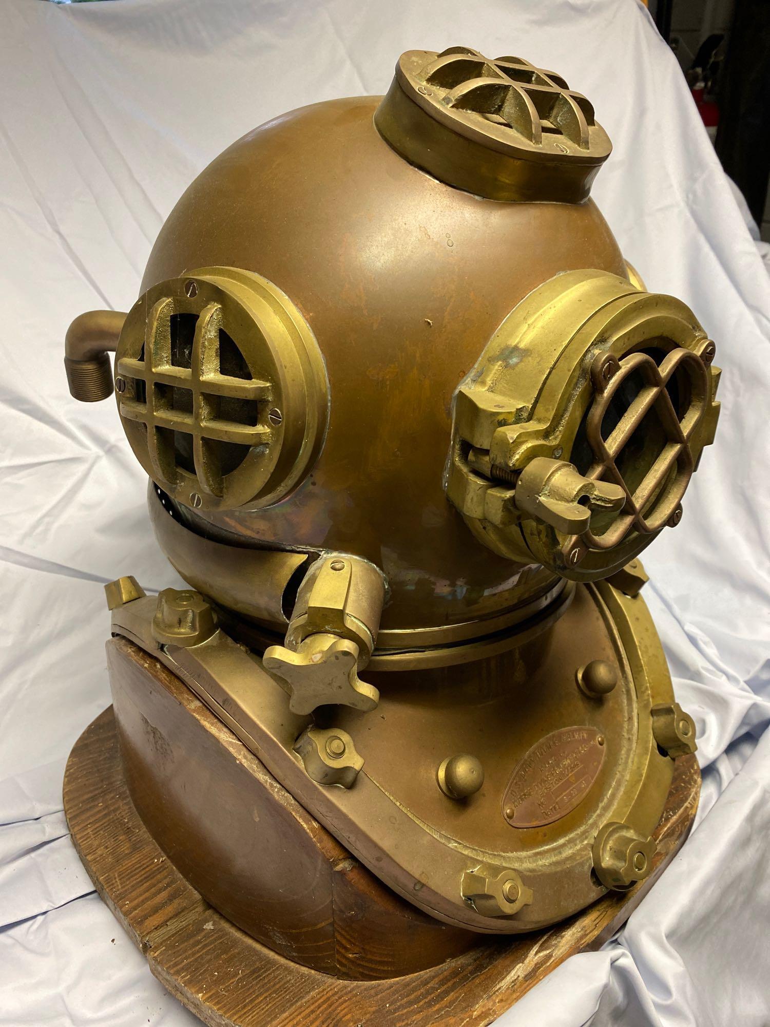 US Navy brass diving helmet