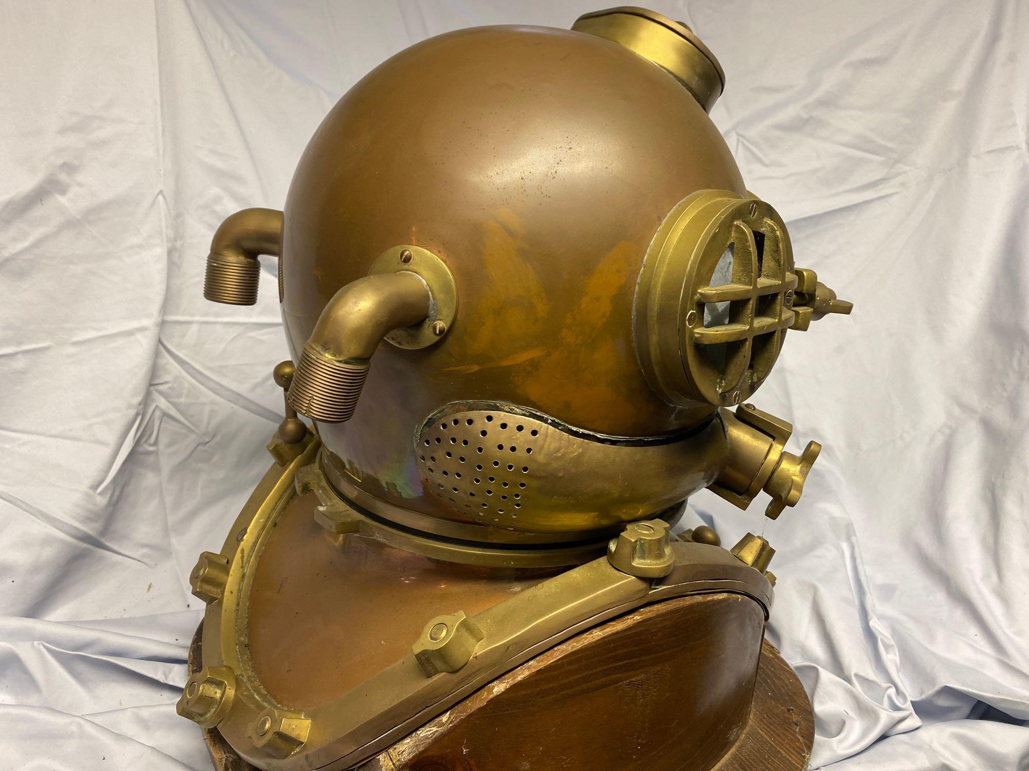 US Navy brass diving helmet