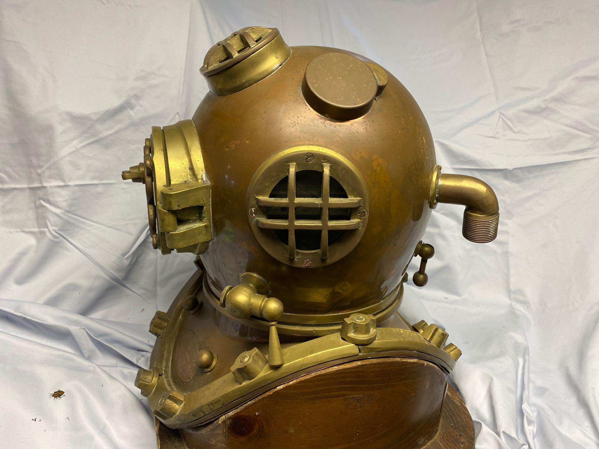 US Navy brass diving helmet