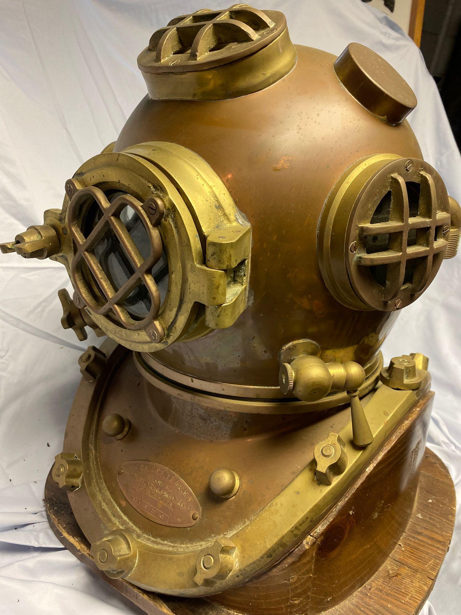 US Navy brass diving helmet