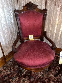 Victorian carved chair with bust top