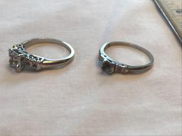 2 14K white gold rings