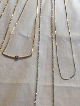 6 14K gold necklaces