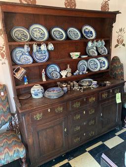 18th Century Welsh 2-pc. open hutch, 65" wide x 76" tall.