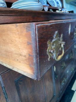 18th Century Welsh 2-pc. open hutch, 65" wide x 76" tall.