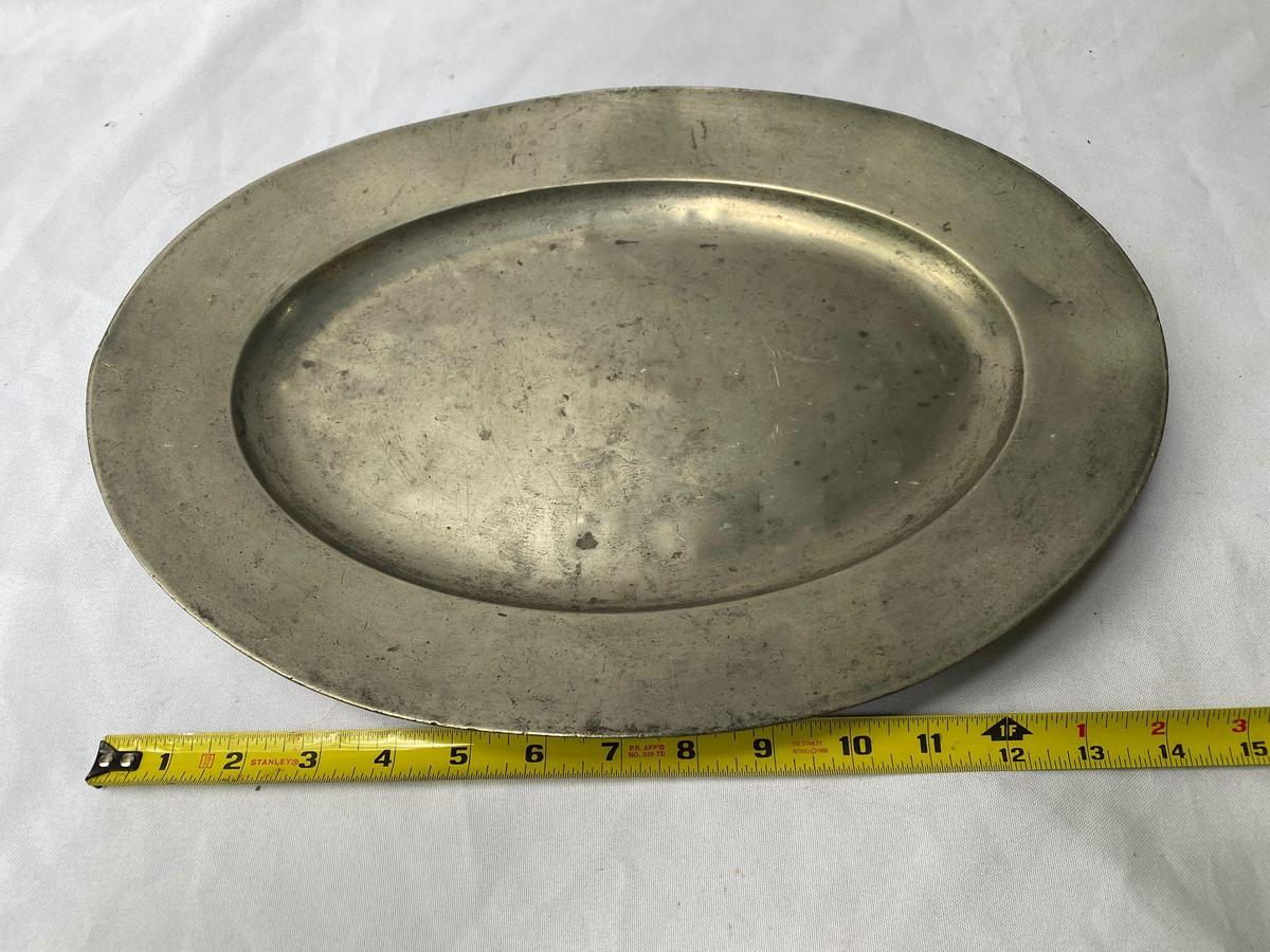 London signed 15" pewter platter.