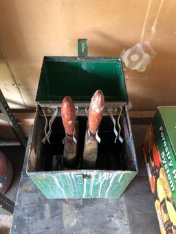 NIB forestry helmet, antique paint brush box