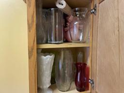 Plastic shelf and vases