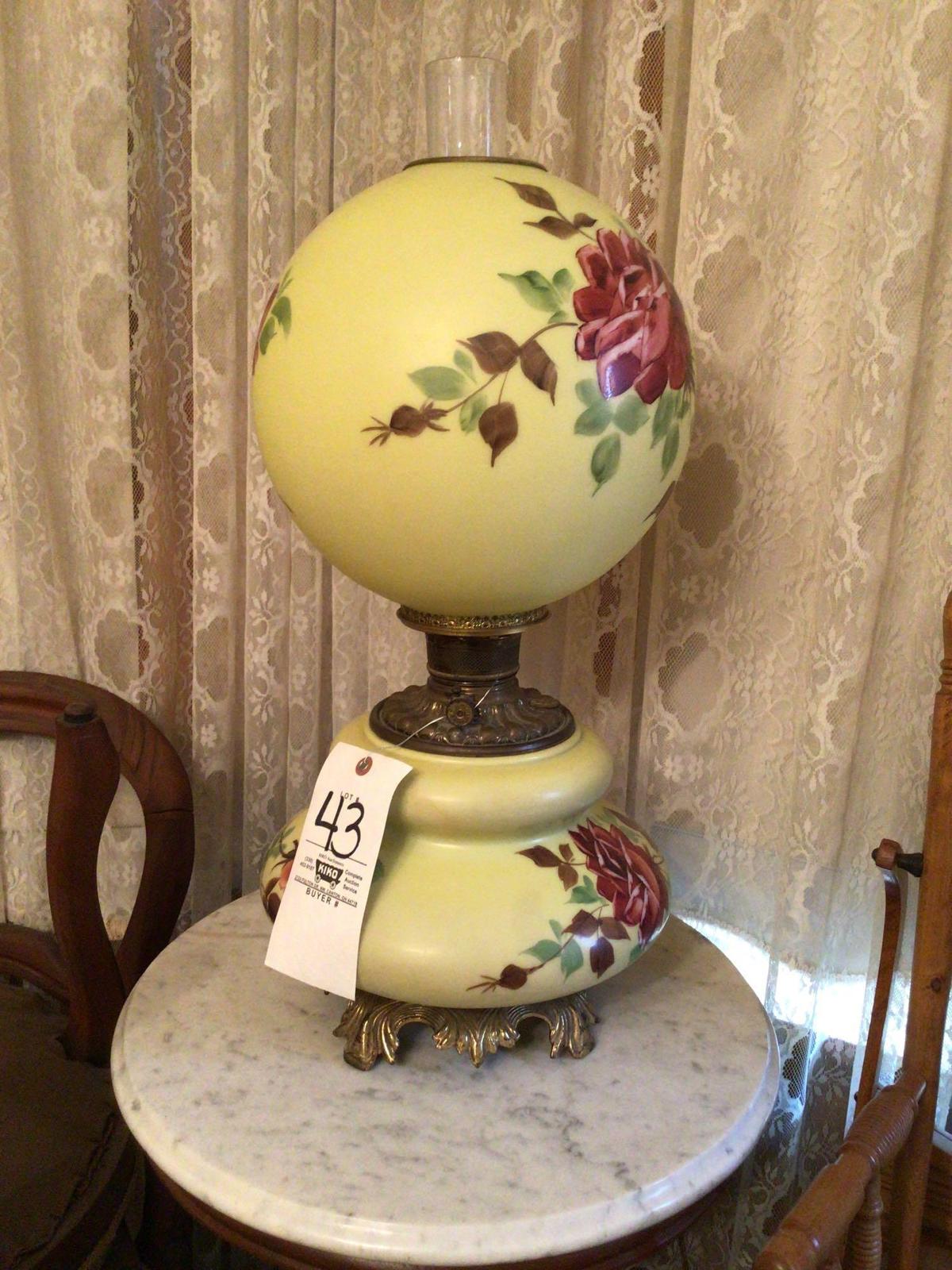 Hand painted oil lamp