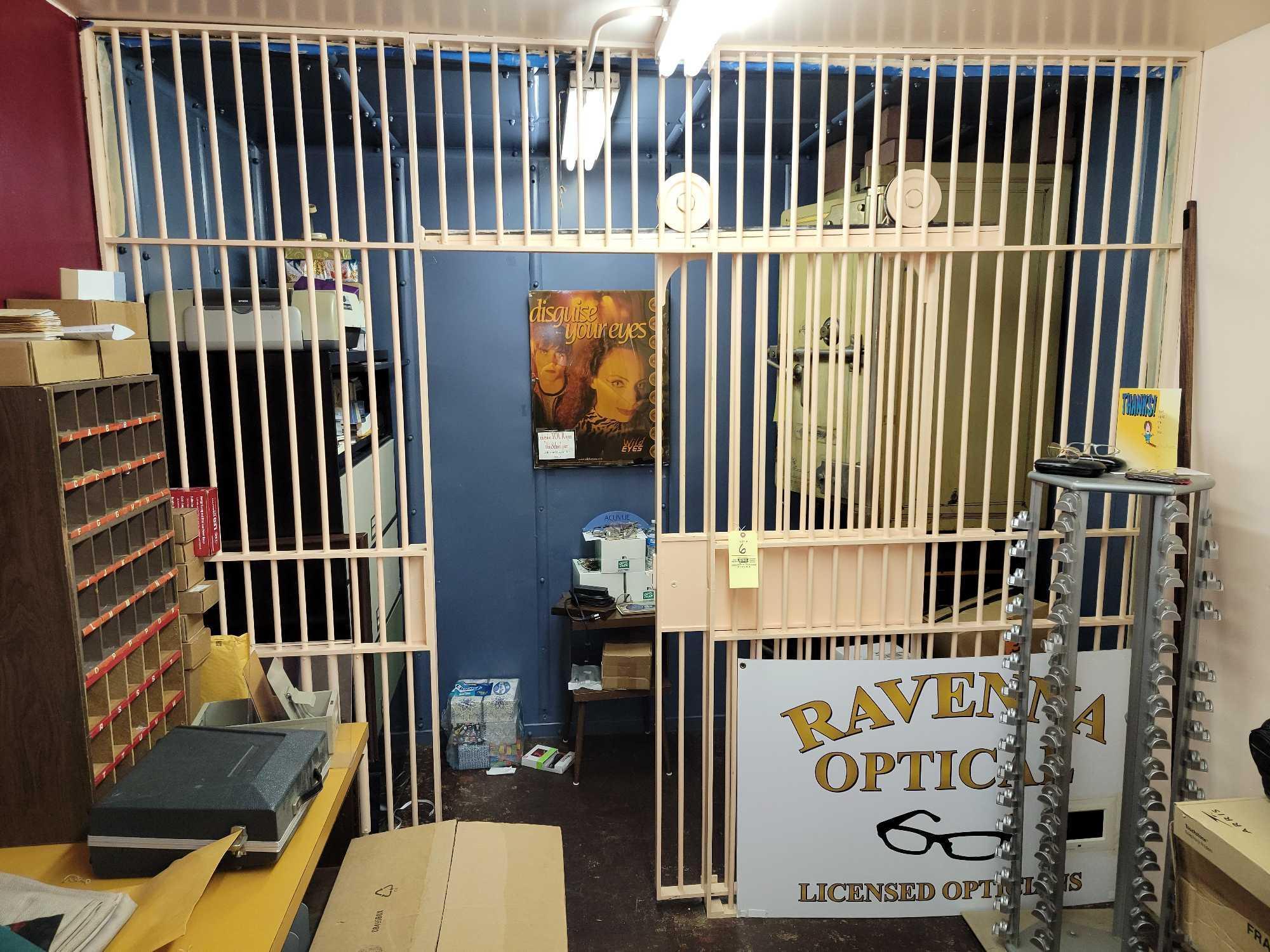 Barred Bank Cage with Sliding Door