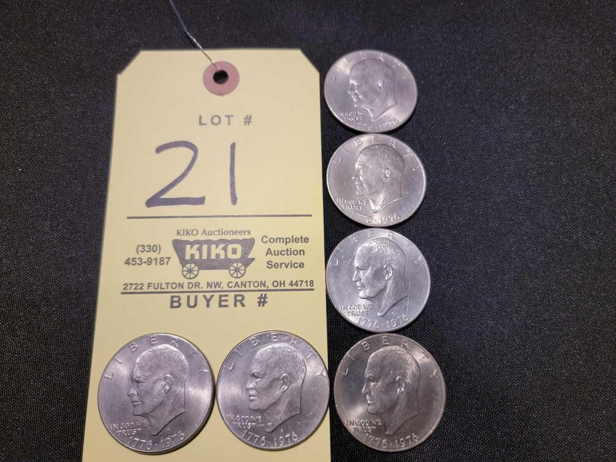 (6) Bicentennial Eisenhower Dollars