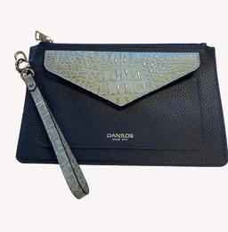 Fashion purse/clutch - Navy Blue with gray