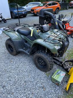 2012 Honda Rancher 420, 4x4, with winch and snow plow, 164 miles, 76 hr, power steering, ONE OWNER