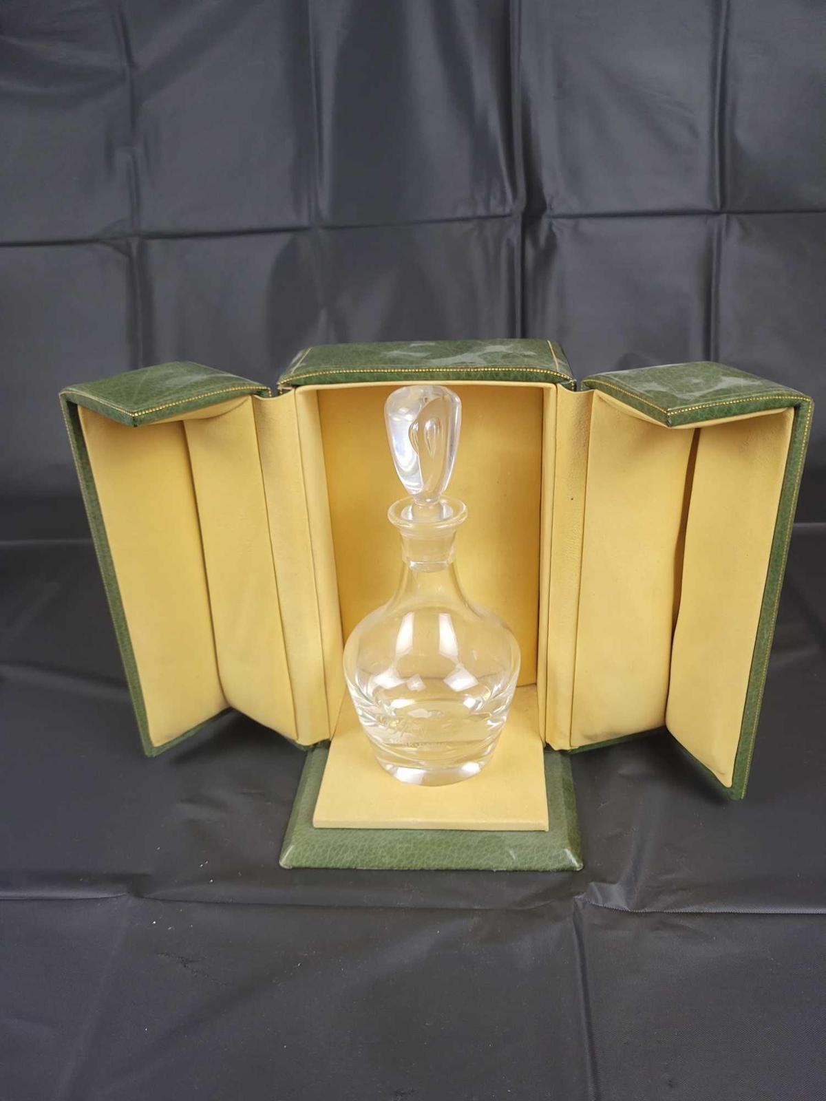 Signed Stueben perfume bottle with case, believed to be Joan Crawford