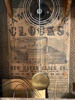 New Haven 30 hour weight clock, 15.5" x 25.5"