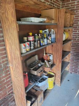 Fluids, recess lighting, buckets, 2 shelves