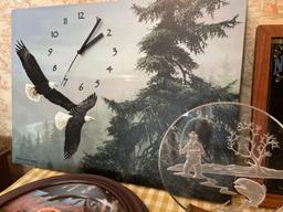 Gone with the wind collectors plates, bald eagle decor, glass