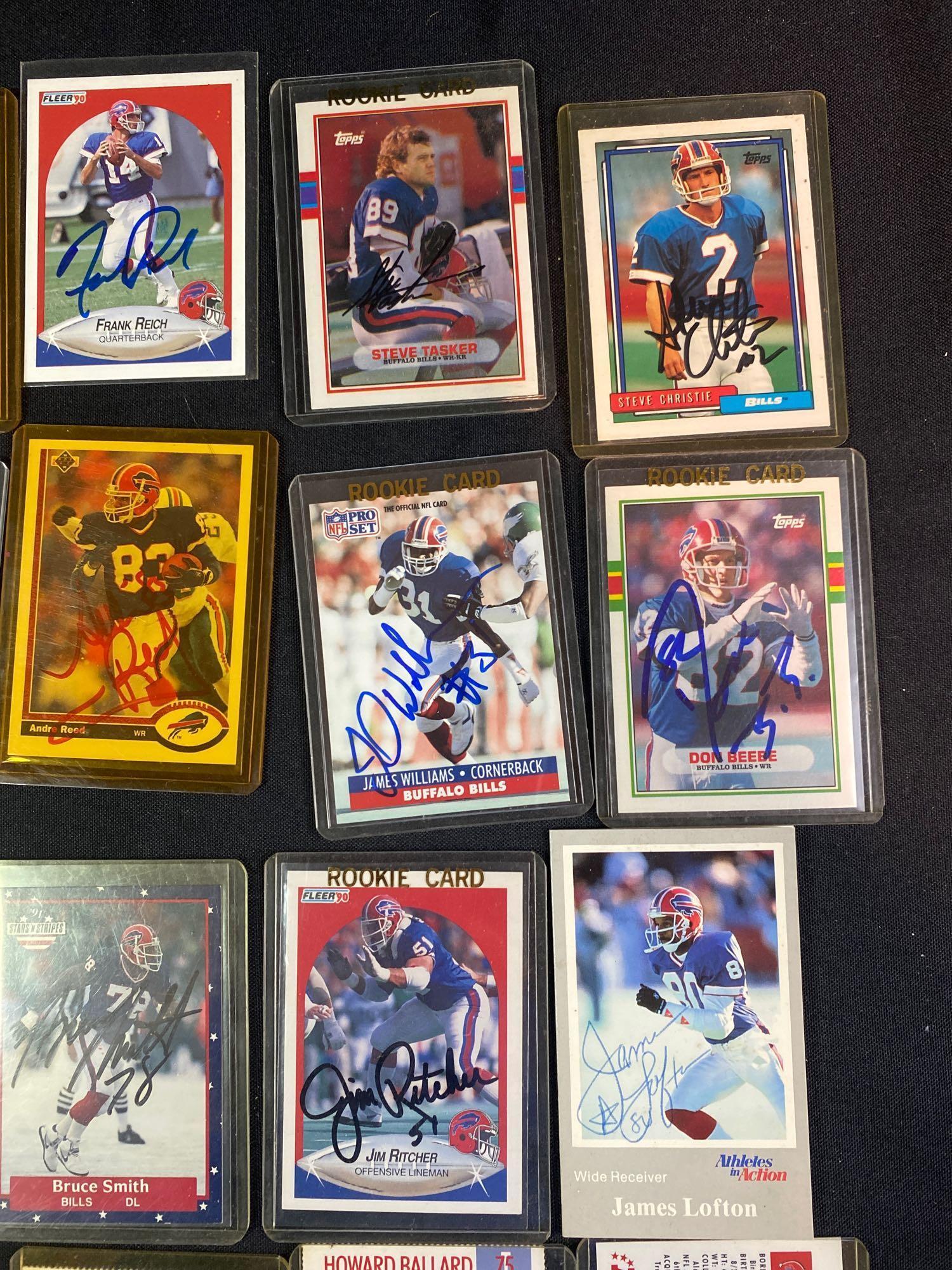 Buffalo Bills Major Autographed Signed football cards Jim Kelly, Bruce Smith