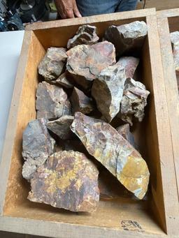 Boxes of slab and raw material