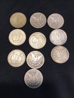 10 Morgan Silver Dollars