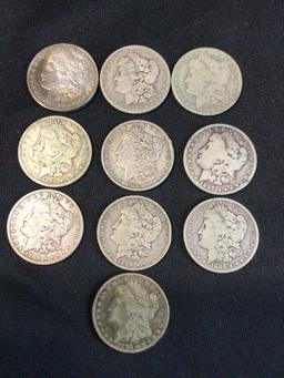 10 Morgan Silver Dollars