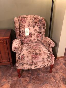 Floral upholstered recliner