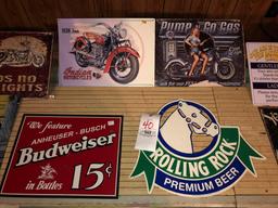 (14) assorted tin signs