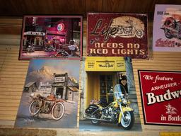 (14) assorted tin signs