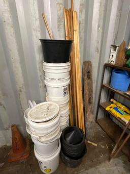 Garden items - Metal Shelves- Targets - Buckets