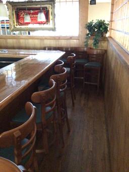 10 matching bar stools.